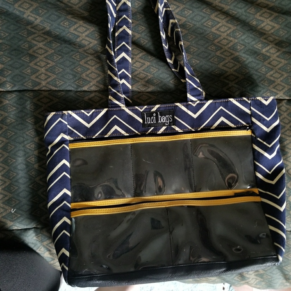 Navy Chevron Luci Bag Display Tote